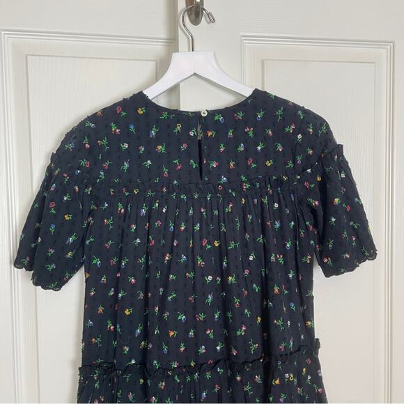 Crewcuts x J. Crew Black Mini Floral Swiss Dot S/S Dress Lined NWT - Picture 6 of 10